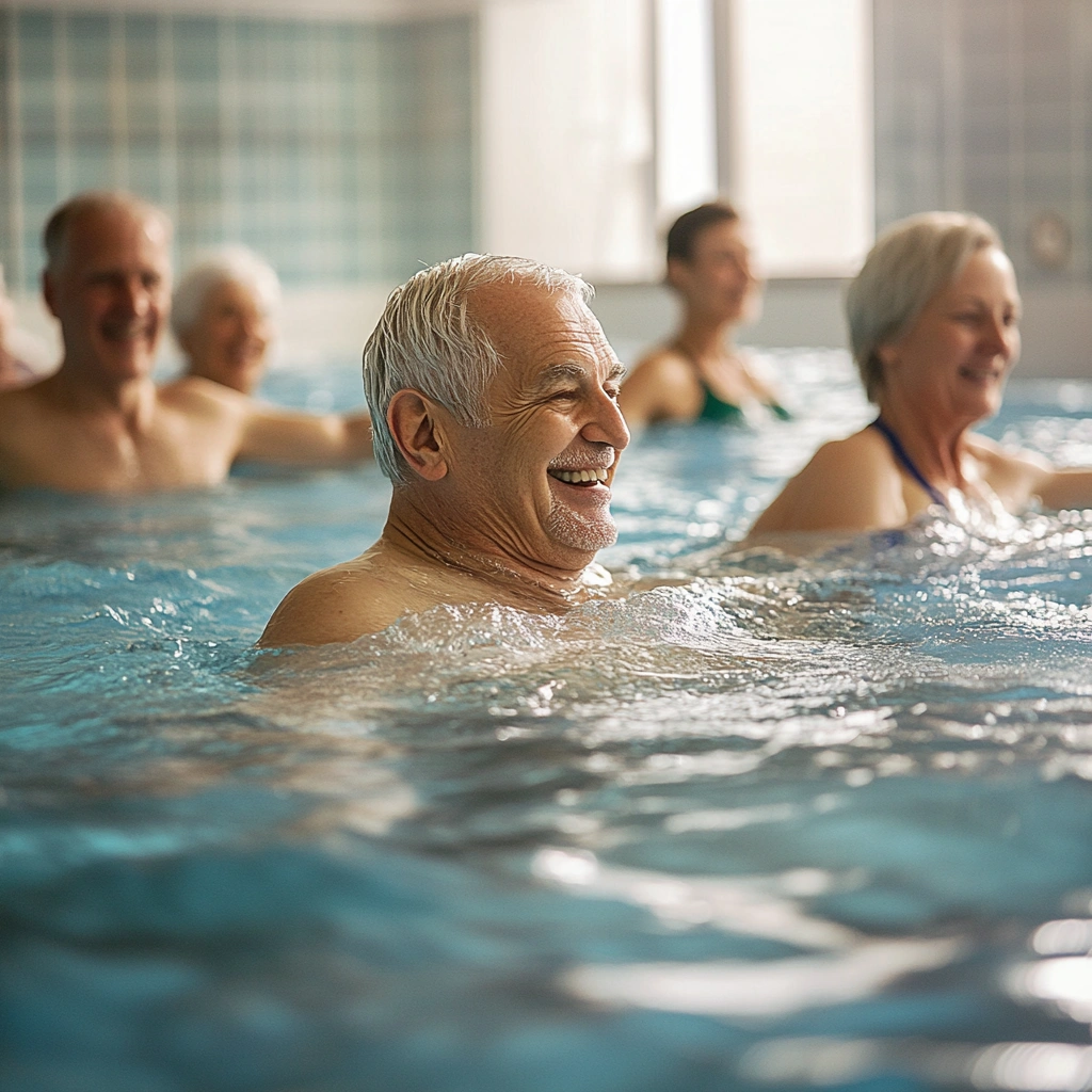 Групове заняття з водної гімнастики для літніх людей